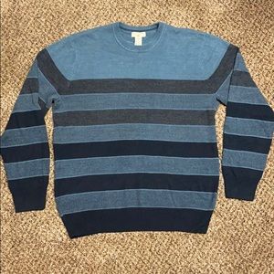 Dockers L men’s sweater striped blue EUC soft